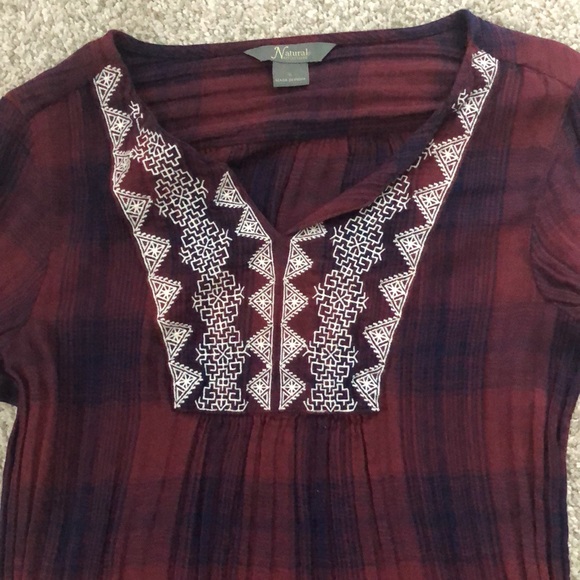 Long sleeve plaid tunic - Picture 2 of 2